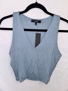 Lulu's Light Blue V-Neck Tank Top